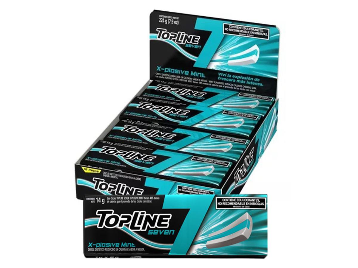 11030 - CHICLE ARCOR TOP LINE 7 MENTA (GRANDE) 1X16X14GR