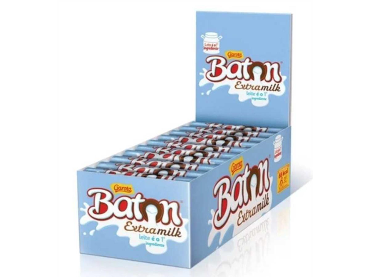 8485-BATON EXTRA MILK GAROTO 30X16GR  (AZUL) 30X16GR.
