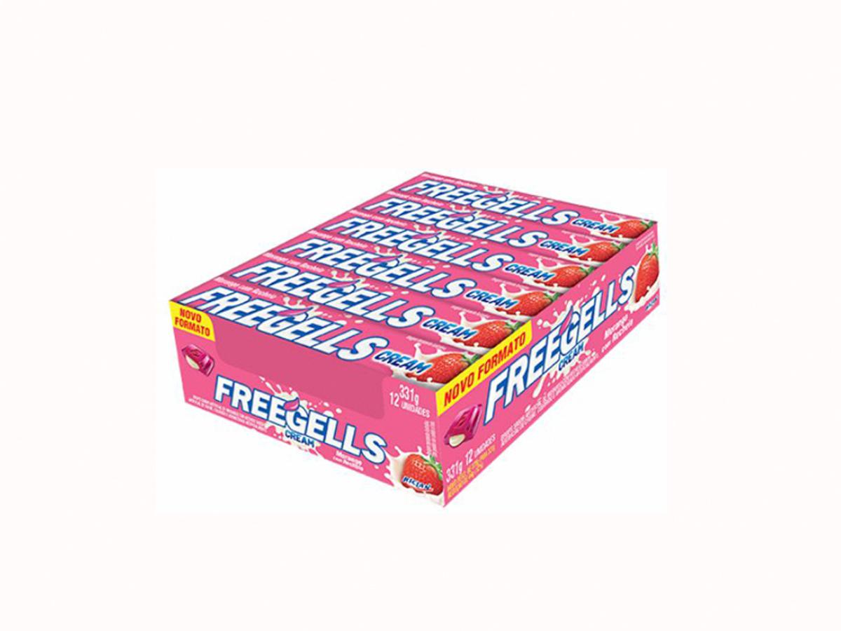 4439-DROPS FREEGELLS CREME MORANGO 1X12UN