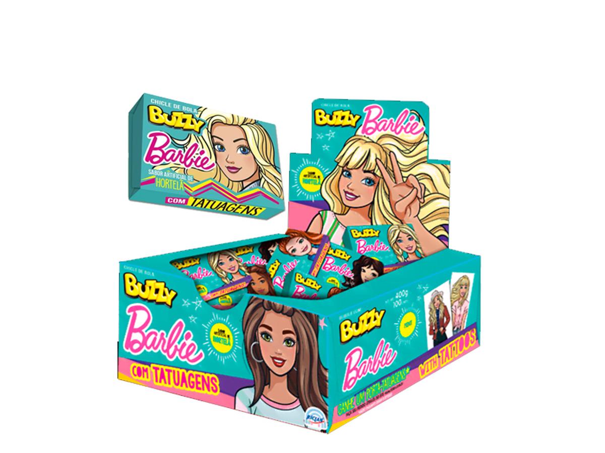 11257 - CHICLE BUZZY BARBIE ENCANTO HORTELA TATOO 1X90UN