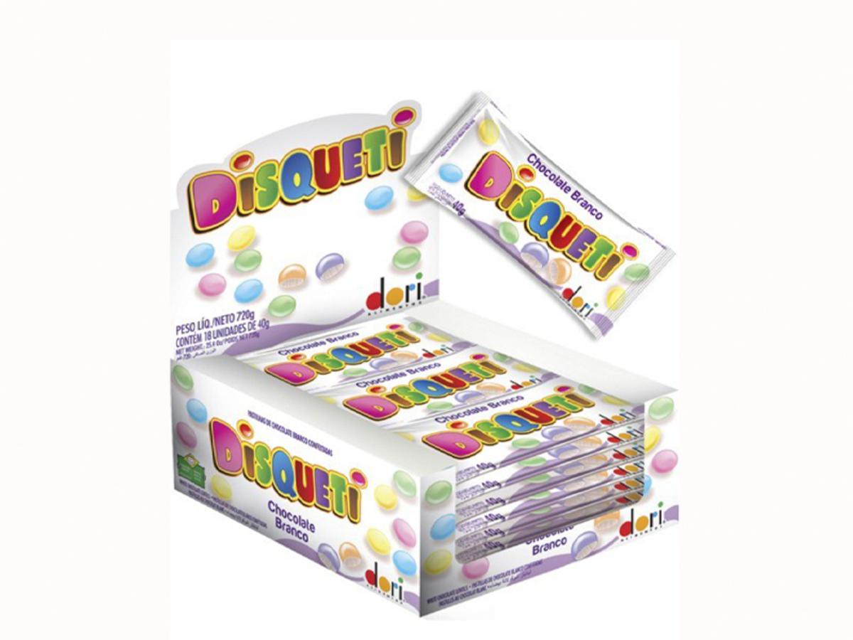 8237-DORI DISQUETI CHOC.BRANCO (GRD BRANCO) 1X18X40GR