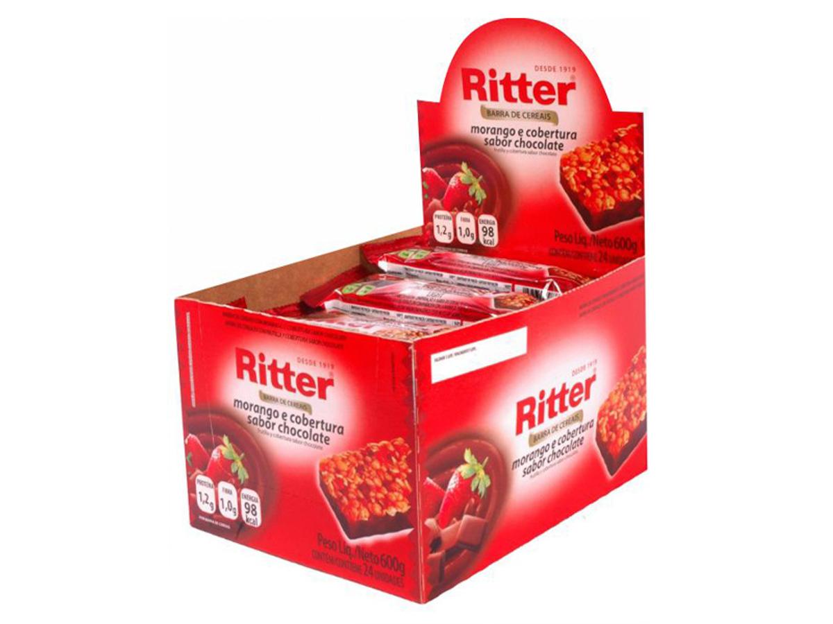 8508 - RITTER BARRA DE CEREAL MORANGO/CHOCOLATE 1X24X25GR
