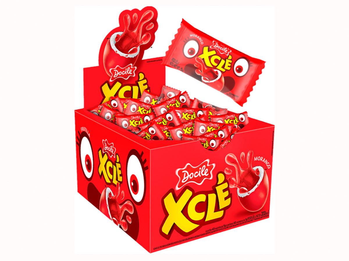 8446-DOCILE CHICLE BOLA XCLE MORANGO 1X40X5GR
