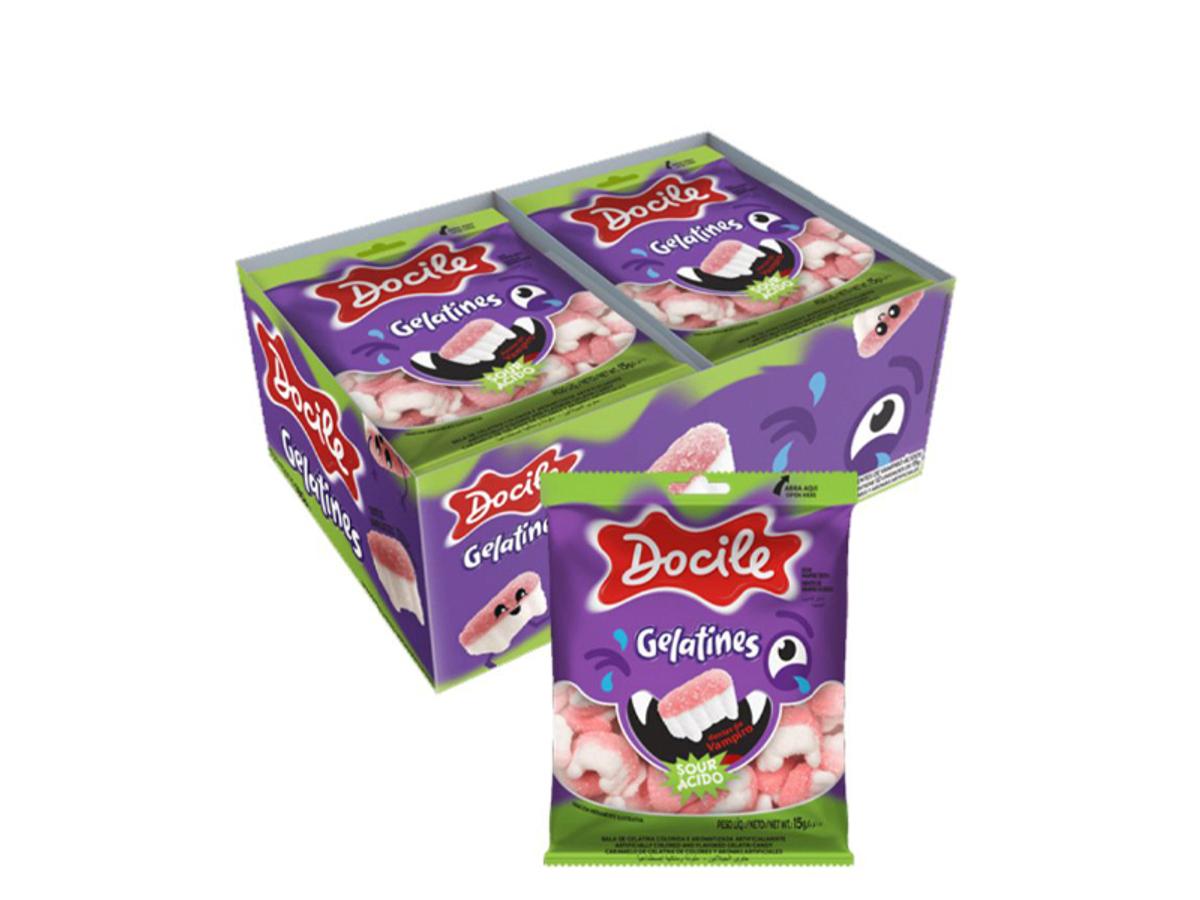 8378-DOCILE DISP. GELATINA MINI DENTE 15GR 1X12X15GR