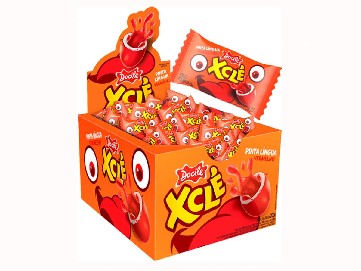 8449-DOCILE CHICLE BOLA XCLE P. LINGUA VERMELHO M 1X40X5GR