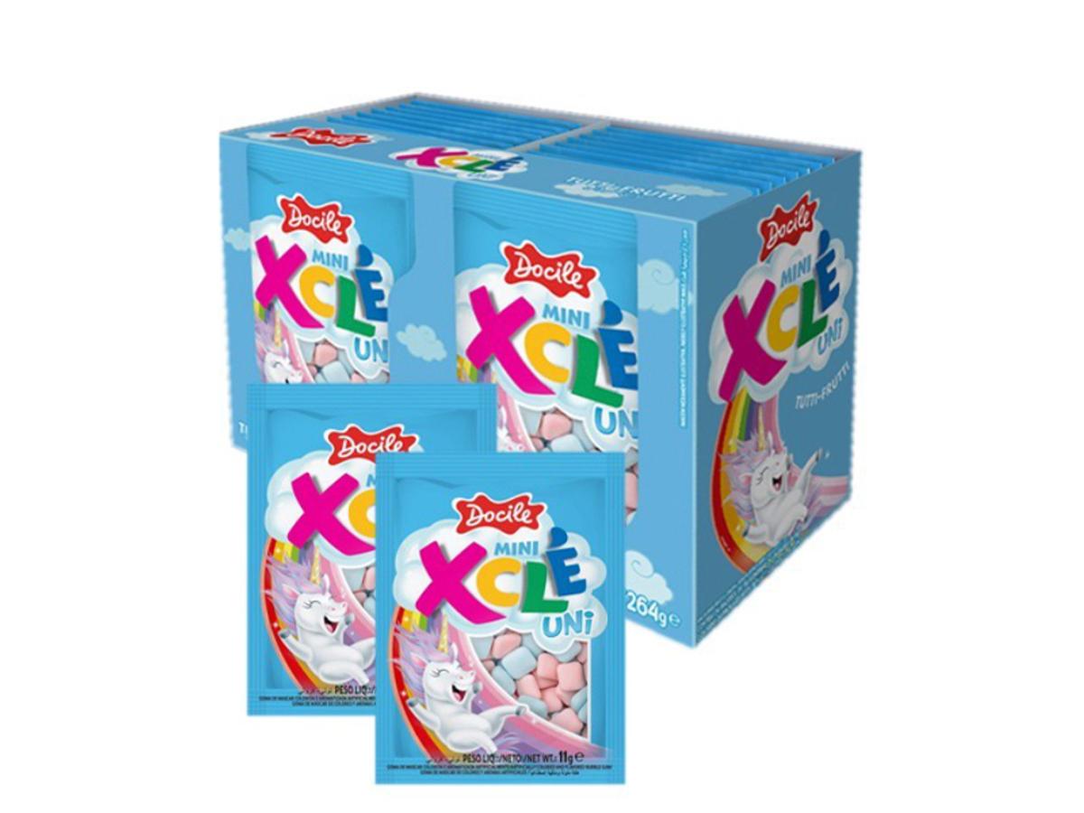 9099-DOCILE MINI CHICLE UNI X CLE TUTTI-FRUTTI 1X24X11G