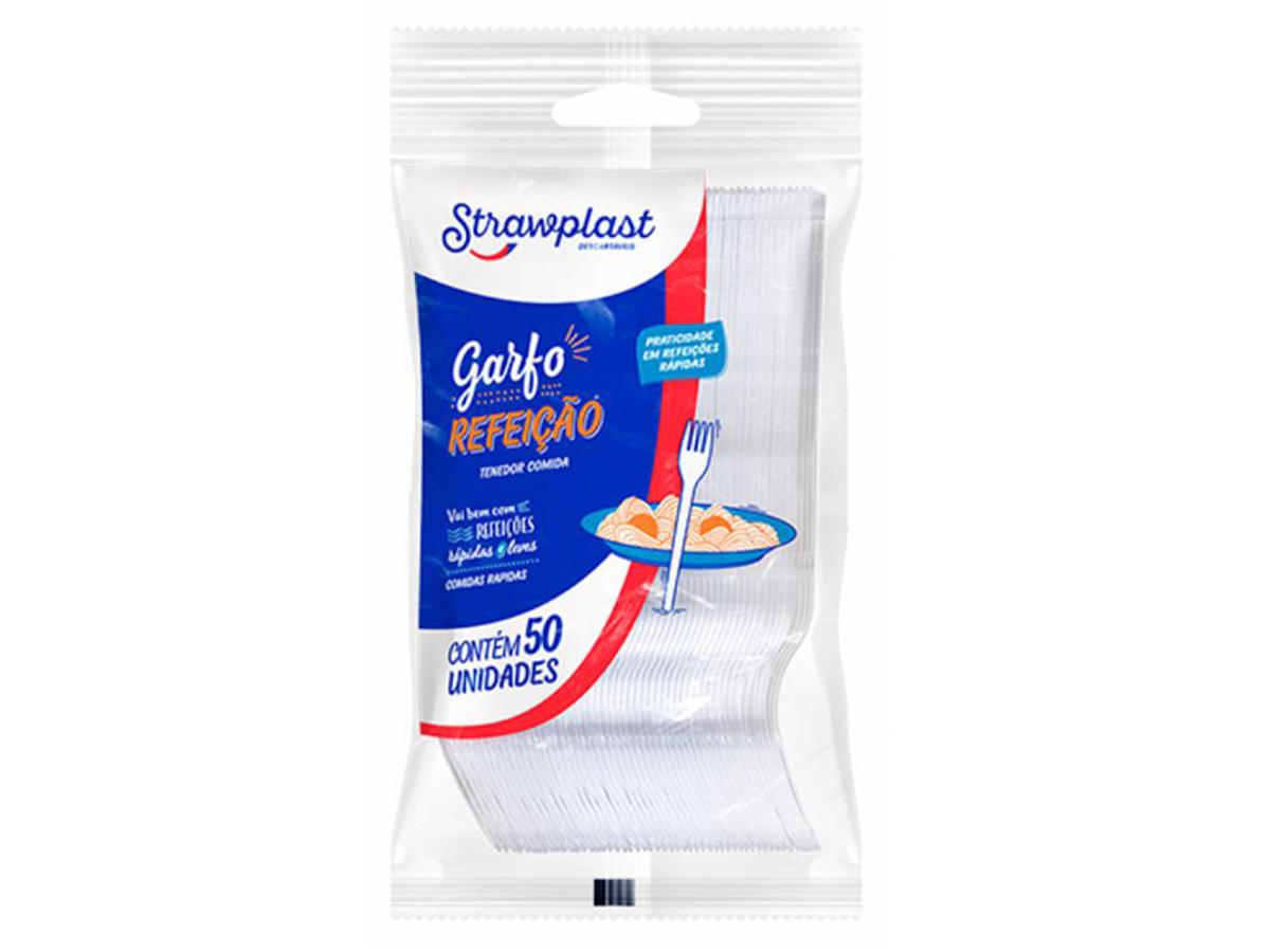 7064-GARFO PLASTICO BRANCO GRANDE 1X50UN