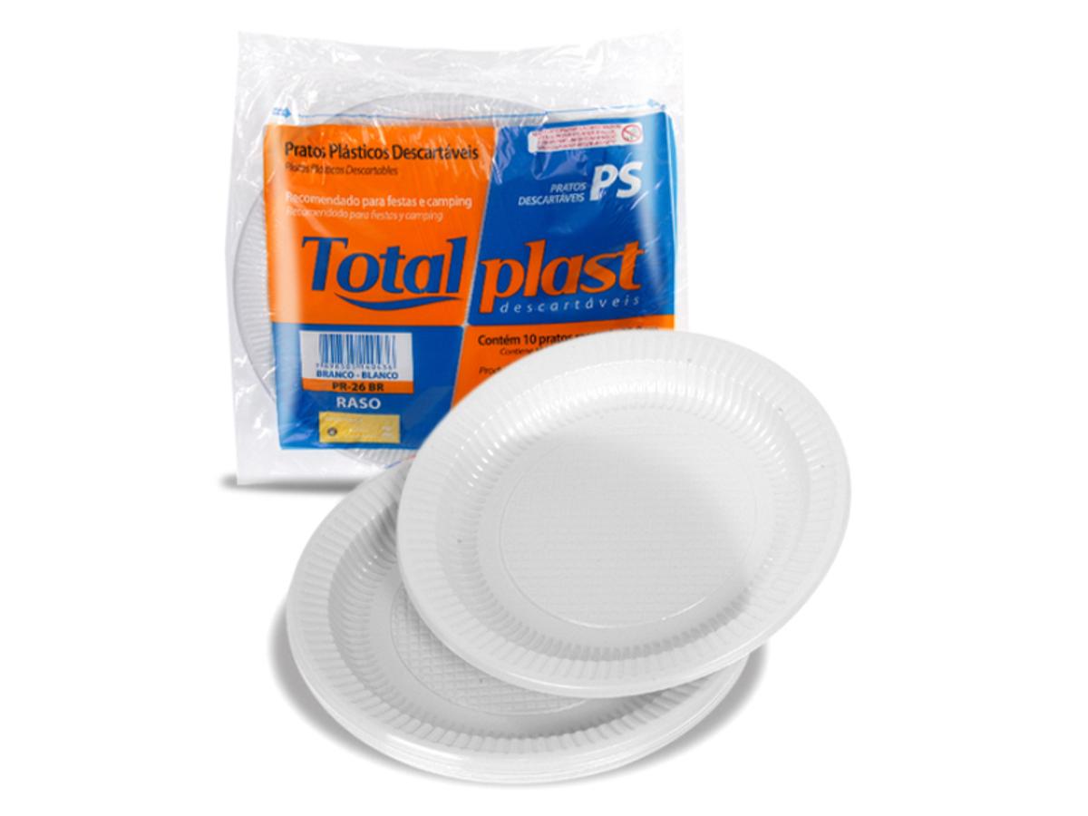 6411-PRATO PLAST.TOTAL PLAST PR-15 C/10 BRANCO 1X10UN