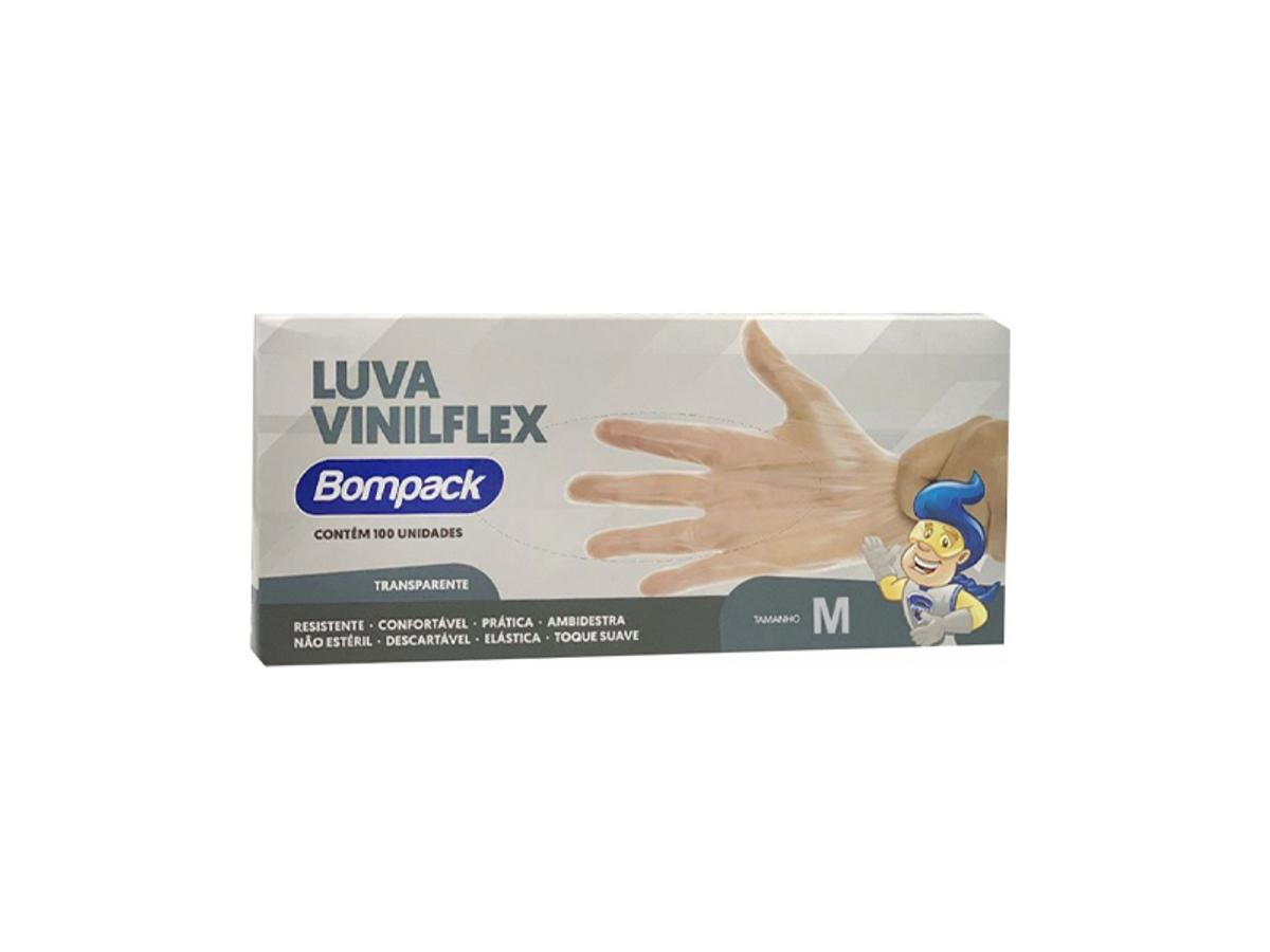 9236-LUVA VINILFLEX SEM PO M BOMPACK 1X100UN