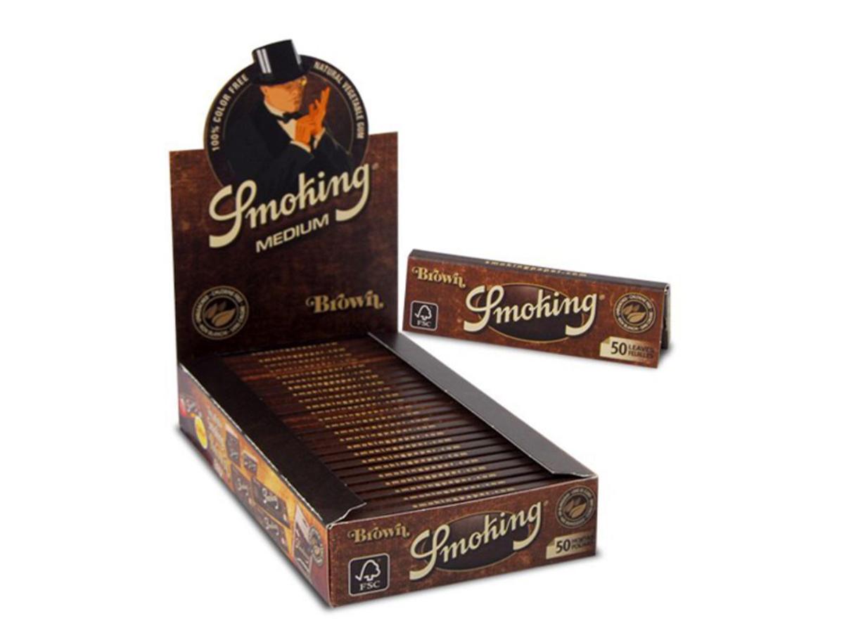 9765-SMOKING PAPEL CIGARRO BROWN MEDIUM 1X25X50FLS